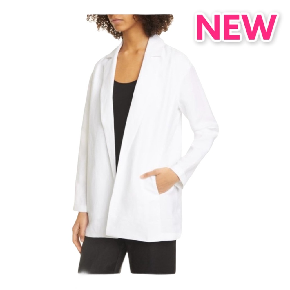 Eileen Fisher Notch Collar White Blazer XL